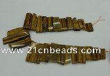 CTD405 Top drilled 12*25mm - 18*50mm sticks yellow tiger eye beads