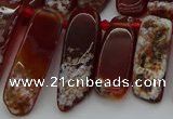 CTD461 15.5 inches 10*20mm - 12*35mm sticks red agate beads