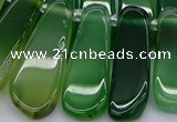 CTD469 15.5 inches 12*25mm - 15*45mm freeform green agate beads