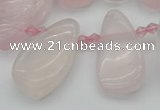 CTD480 Top drilled 10*22mm - 15*45mm freeform rose quartz beads