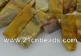 CTD499 Top drilled 10*25mm - 10*45mm sticks yellow crazy lace agate beads