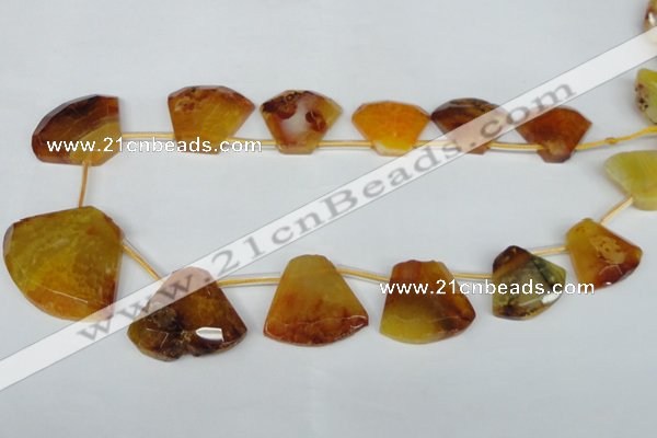 CTD507 Top drilled 25*30mm - 35*40mm freeform agate beads