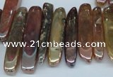 CTD525 Top drilled 10*25mm - 10*60mm wand plated agate beads