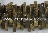 CTD558 Top drilled 6*15mm - 10*40mm wand plated agate beads