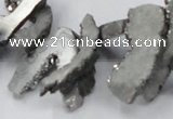 CTD562 Top drilled 10*20mm - 10*40mm freeform plated agate beads