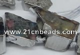 CTD577 Top drilled 20*30mm - 30*50mm freeform plated agate beads