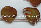 CTD609 Top drilled 20*25mm - 25*40mm freeform agate gemstone beads