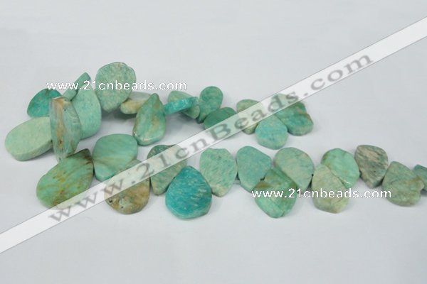 CTD635 Top drilled 18*25mm - 25*38mm freeform Russian amazonite beads
