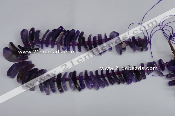 CTD712 Top drilled 12*25mm - 15*40mm wand agate gemstone beads