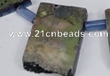 CTD756 Top drilled 15*25mm - 25*40mm freeform plated quartz beads