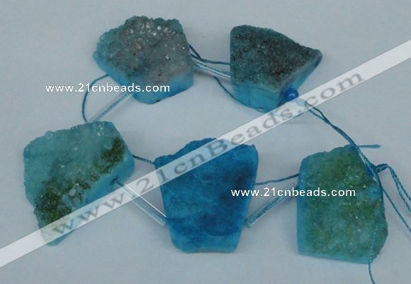CTD764 Top drilled 25*30mm - 30*35mm freeform agate beads