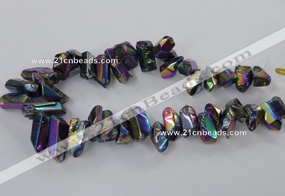 CTD780 Top drilled 8*18mm - 15*35mm nuggets plated quartz beads