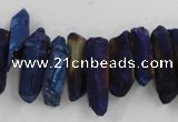 CTD913 Top drilled 5*15mm - 6*25mm wand plated quartz beads