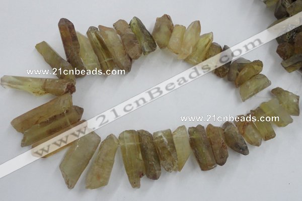 CTD929 Top drilled 13*18mm - 15*40mm wand lemon quartz beads