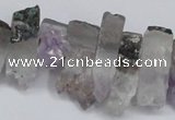 CTD995 Top drilled 10*15mm - 12*25mm sticks plated druzy amethyst beads