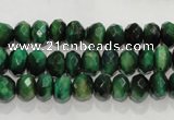 CTE1021 15.5 inches 5*8mm faceted rondelle dyed green tiger eye beads