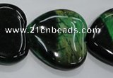 CTE1085 15.5 inches 30*30mm heart dyed green tiger eye beads