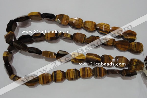 CTE1111 16*18mm - 17*23mm faceted freeform yellow tiger eye beads