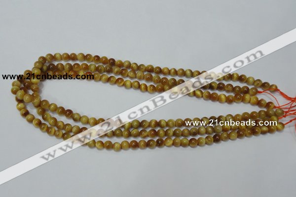 CTE127 15.5 inches 6mm round yellow tiger eye gemstone beads