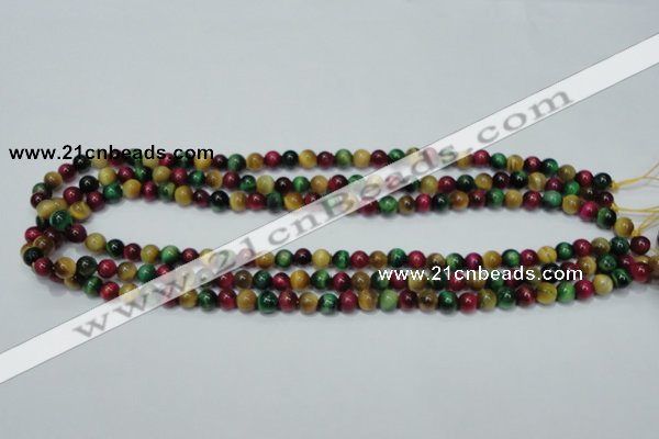 CTE132 15.5 inches 6mm round dyed tiger eye gemstone beads