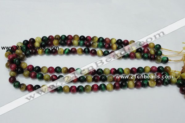 CTE133 15.5 inches 8mm round dyed tiger eye gemstone beads