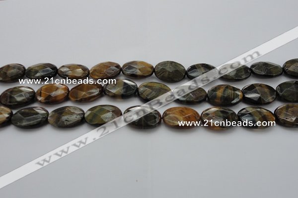 CTE1374 15.5 inches 22*30mm faceted oval yellow & blue tiger eye beads