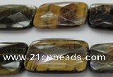 CTE1390 15.5 inches 22*30mm faceted rectangle yellow & blue tiger eye beads