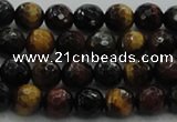 CTE1472 15.5 inches 8mm faceted round mixed tiger eye beads