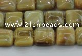 CTE1526 15.5 inches 10*10mm square golden tiger eye beads wholesale
