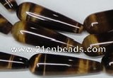 CTE155 15.5 inches 10*30mm teardrop yellow tiger eye gemstone beads
