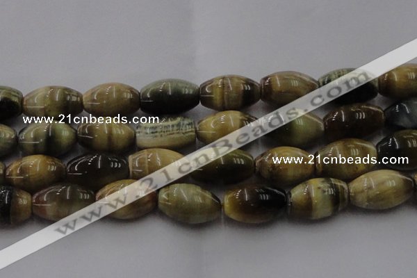 CTE1558 15.5 inches 18*25mm rice golden & blue tiger eye beads wholesale