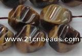 CTE1593 15.5 inches 15*20mm twisted rice yellow tiger eye beads