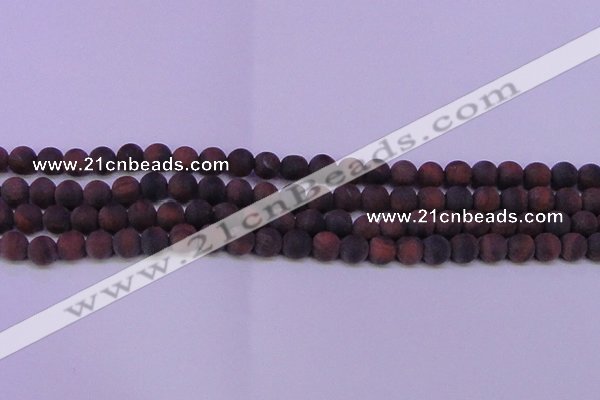 CTE1761 15.5 inches 6mm round matte red tiger eye beads