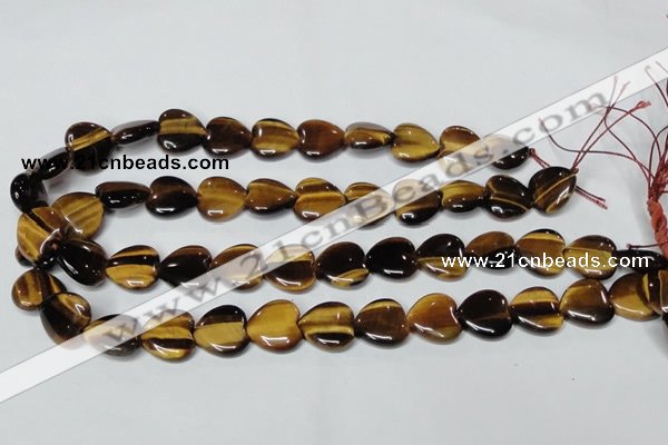 CTE179 15.5 inches 10*10mm heart yellow tiger eye gemstone beads