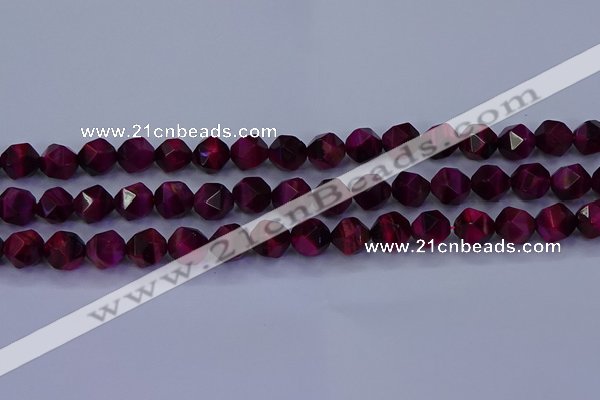 CTE1907 15.5 inches 8mm faceted nuggets red tiger eye beads