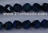 CTE1911 15.5 inches 6mm faceted nuggets blue tiger eye beads