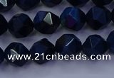CTE1912 15.5 inches 8mm faceted nuggets blue tiger eye beads
