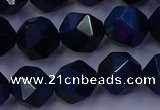 CTE1914 15.5 inches 12mm faceted nuggets blue tiger eye beads