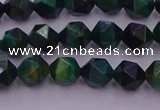 CTE1946 15.5 inches 6mm faceted nuggets green tiger eye beads