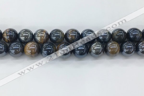 CTE2091 15.5 inches 18mm round AB-color blue & yellow tiger eye beads