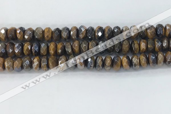 CTE2112 6*10mm faceted rondelle AB-color yellow tiger eye beads