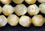 CTE2136 15.5 inches 8mm faceted nuggets golden tiger eye beads