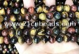CTE2203 15.5 inches 10mm round mixed tiger eye gemstone beads