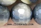 CTE2263 15 inches 12mm faceted round AB-color golden & blue tiger eye beads