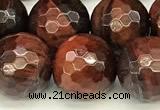 CTE2323 15 inches 12mm faceted round red tiger eye beads