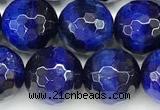 CTE2400 15 inches 8mm facted round blue tiger eye beads