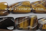 CTE319 20*30mm twisted & faceted rectangle yellow tiger eye beads
