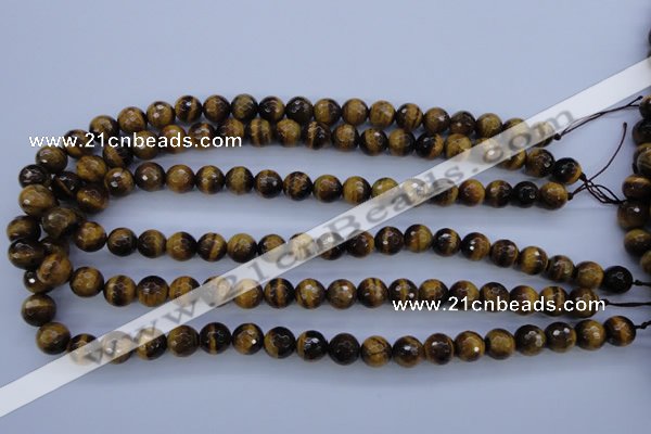 CTE423 15.5 inches 10mm faceted round yellow tiger eye beads