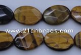 CTE431 15.5 inches 15*20mm faceted oval yellow tiger eye beads