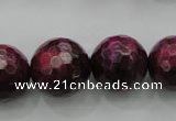 CTE477 15.5 inches 18mm faceted round red tiger eye beads wholesale